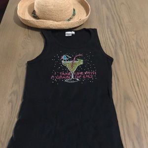 Tank top with Margarita glass bling